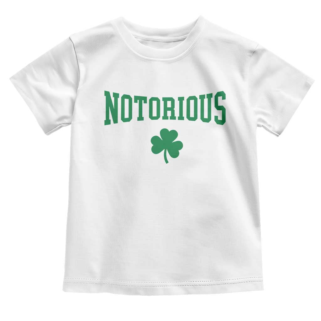 Irish Pride Boxing Fighting Notorious Toddler T Shirt Retro Shamrock Varsity Irish Lucky Clover Graphic TS10 White Print Your Wear