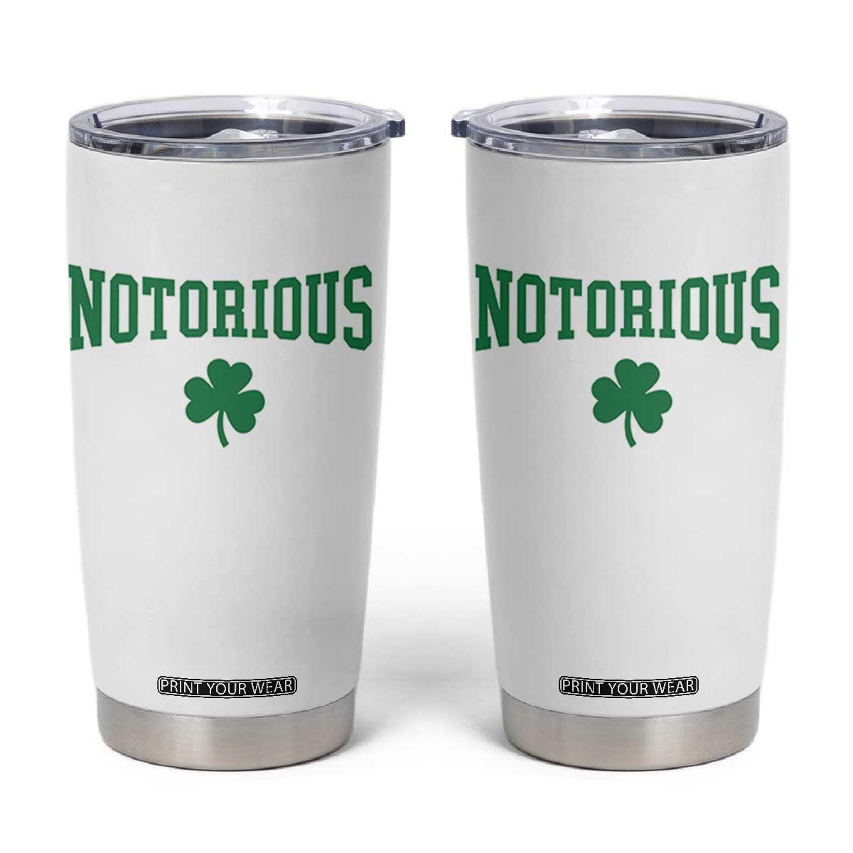 Irish Pride Boxing Fighting Notorious Tumbler Cup Retro Shamrock Varsity Irish Lucky Clover Graphic TS10 White Print Your Wear