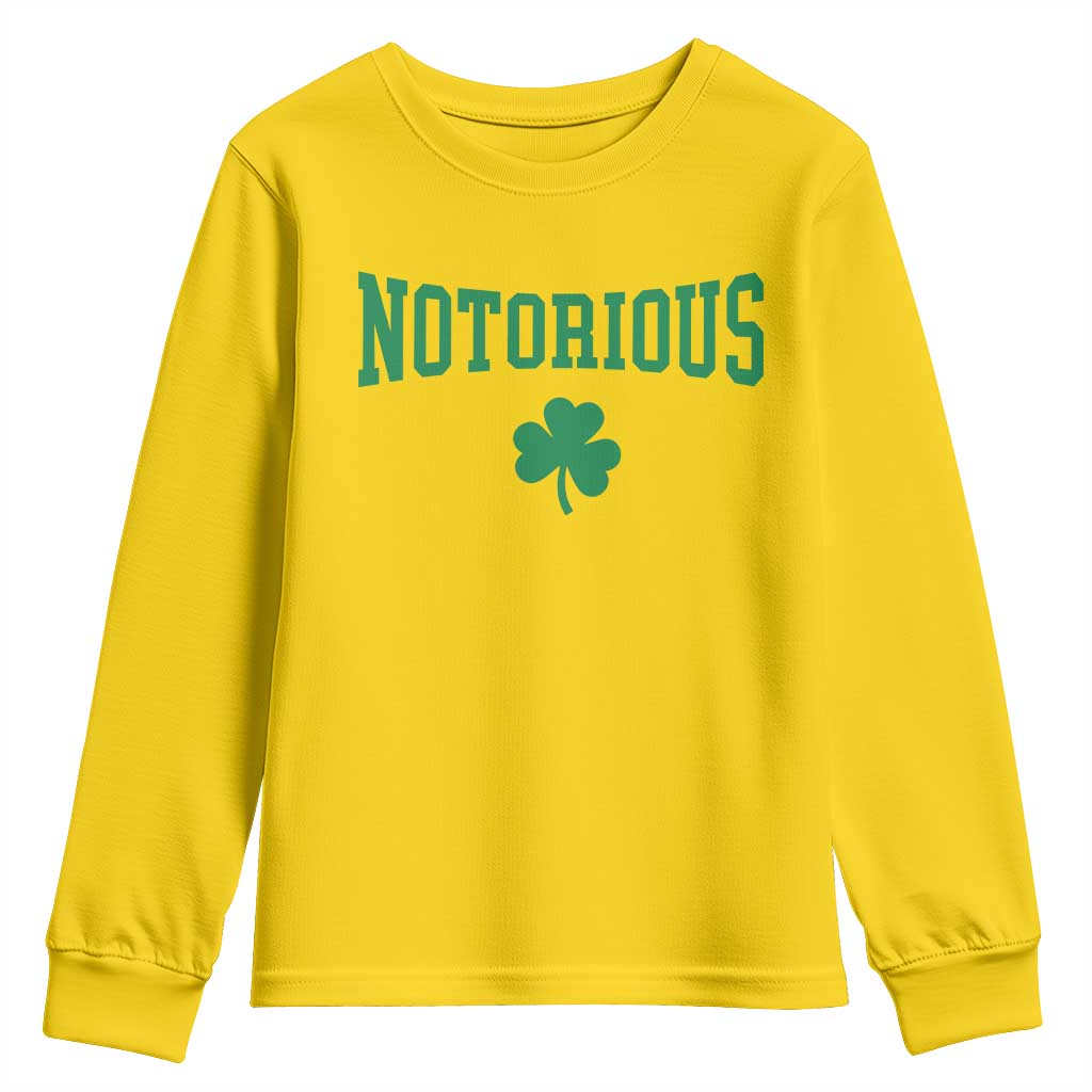 Irish Pride Boxing Fighting Notorious Youth Sweatshirt Retro Shamrock Varsity Irish Lucky Clover Graphic TS10 Daisy Print Your Wear