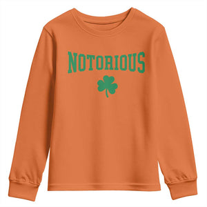 Irish Pride Boxing Fighting Notorious Youth Sweatshirt Retro Shamrock Varsity Irish Lucky Clover Graphic TS10 Orange Print Your Wear