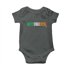 Irish Pride Boxing Fighting Notorious Baby Onesie Irish Flag Lucky Shamrock Graphic TS10 Dark Heather Print Your Wear