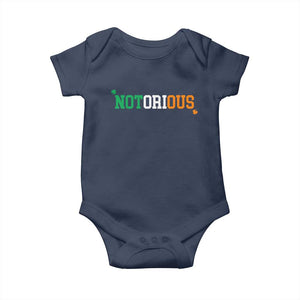 Irish Pride Boxing Fighting Notorious Baby Onesie Irish Flag Lucky Shamrock Graphic TS10 Navy Print Your Wear