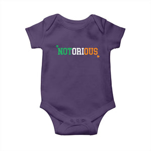 Irish Pride Boxing Fighting Notorious Baby Onesie Irish Flag Lucky Shamrock Graphic TS10 Purple Print Your Wear