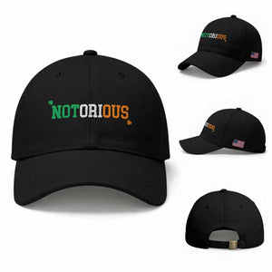Irish Pride Boxing Fighting Notorious Baseball Cap Irish Flag Lucky Shamrock Graphic TS10 Baseball Cap Universal Fit Black Print Your Wear