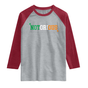 Irish Pride Boxing Fighting Notorious Raglan Shirt Irish Flag Lucky Shamrock Graphic TS10 Heather Gray Heather Red Print Your Wear