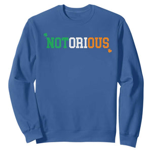 Irish Pride Boxing Fighting Notorious Sweatshirt Irish Flag Lucky Shamrock Graphic TS10 Royal Blue Print Your Wear