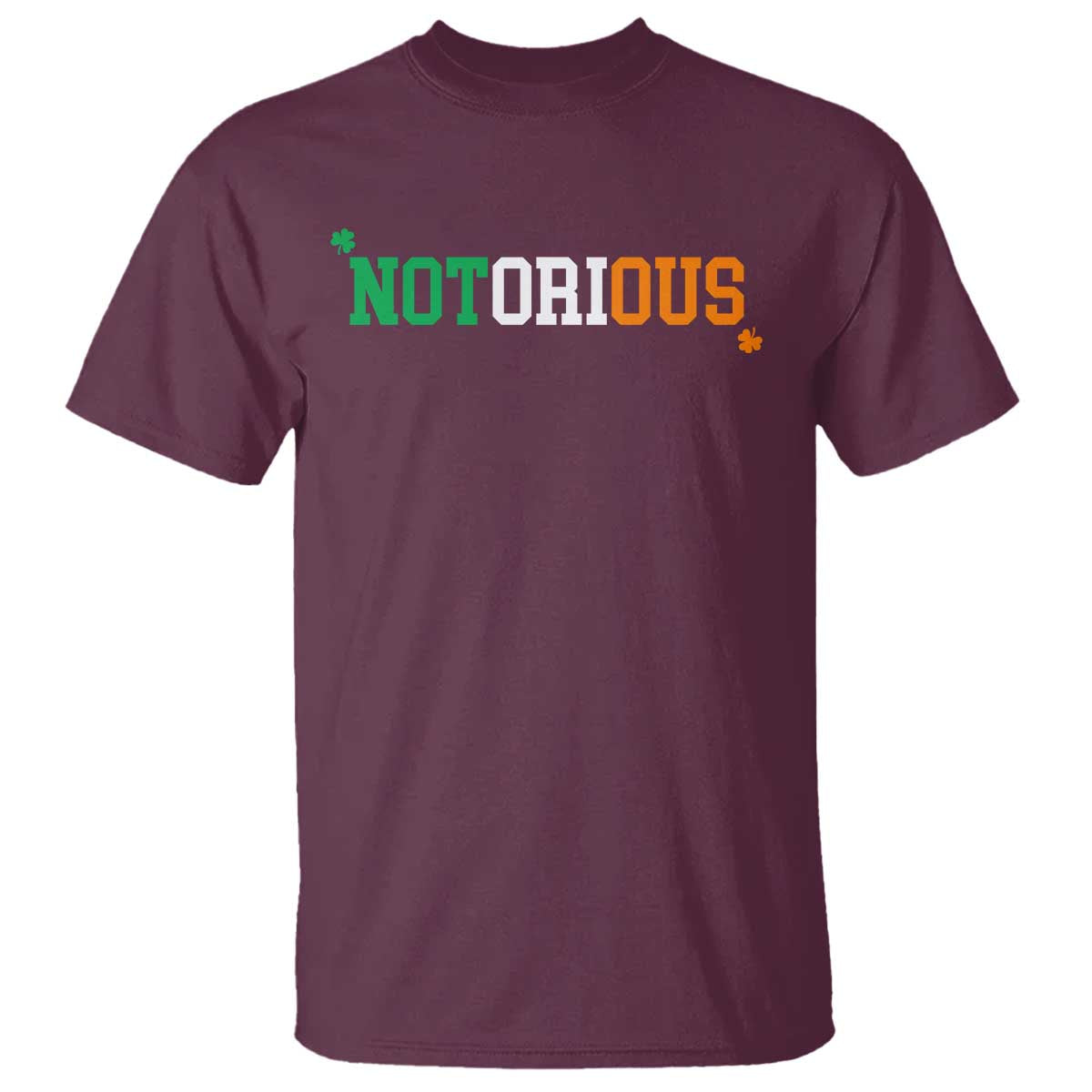 Irish Pride Boxing Fighting Notorious T Shirt Irish Flag Lucky Shamrock Graphic TS10 Maroon Print Your Wear