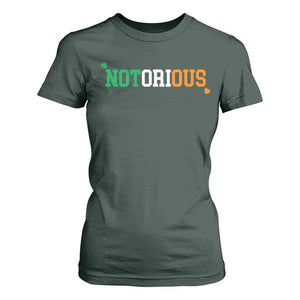 Irish Pride Boxing Fighting Notorious T Shirt For Women Irish Flag Lucky Shamrock Graphic TS10 Dark Forest Green Print Your Wear
