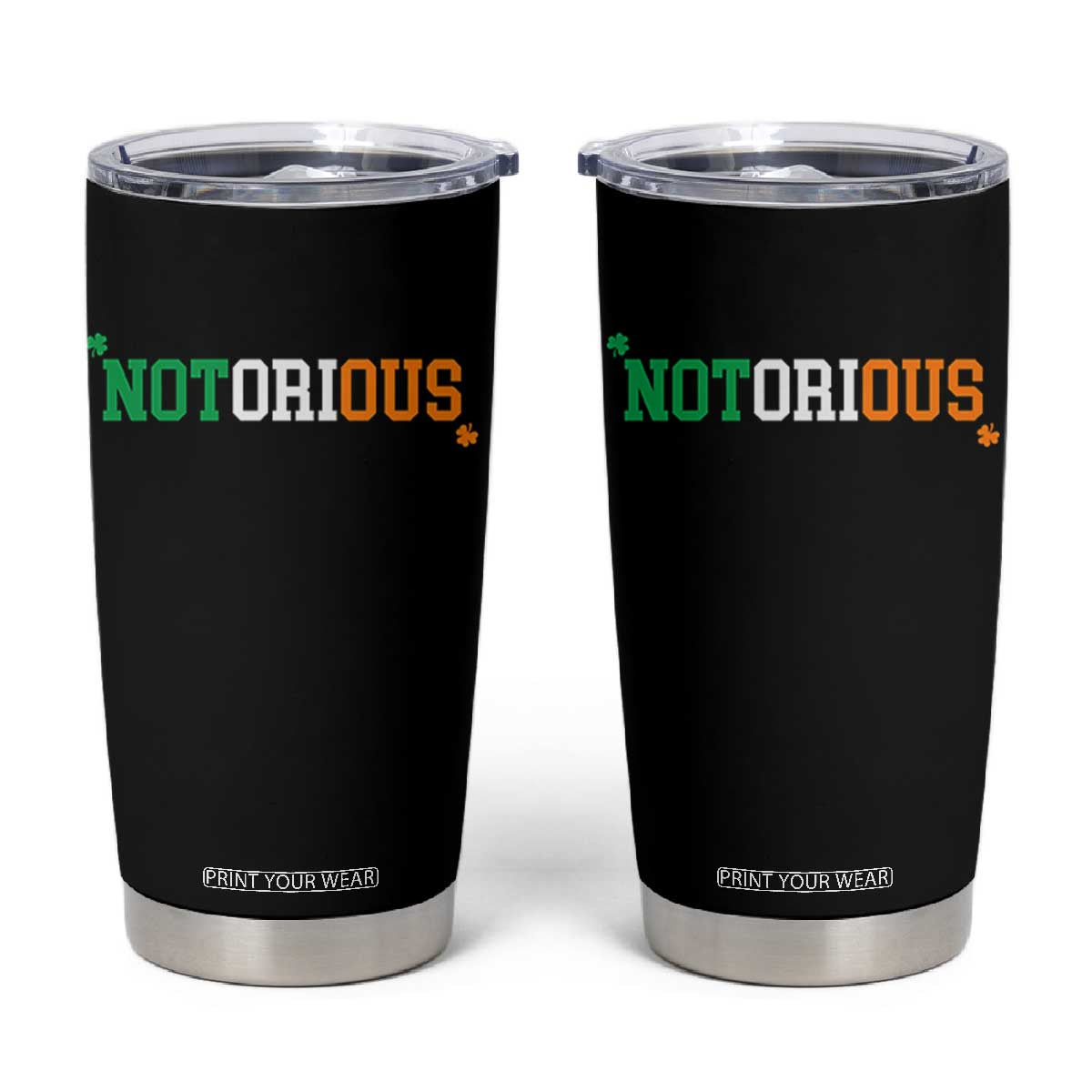 Irish Pride Boxing Fighting Notorious Tumbler Cup Irish Flag Lucky Shamrock Graphic TS10 Black Print Your Wear