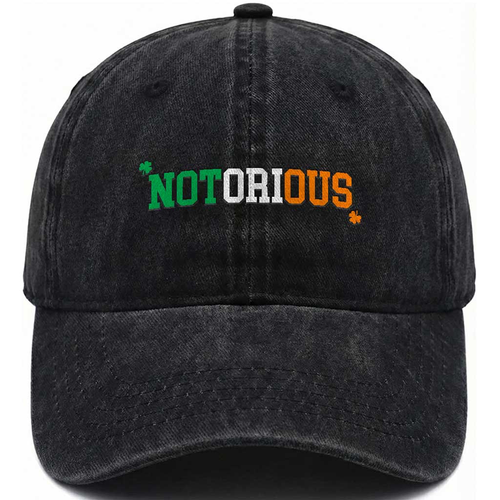 Irish Pride Boxing Fighting Notorious Washed Cotton Baseball Cap Irish Flag Lucky Shamrock Graphic TS10 Print Your Wear