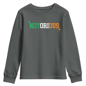 Irish Pride Boxing Fighting Notorious Youth Sweatshirt Irish Flag Lucky Shamrock Graphic TS10 Dark Heather Print Your Wear