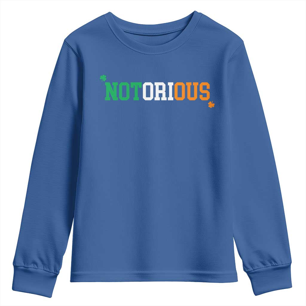 Irish Pride Boxing Fighting Notorious Youth Sweatshirt Irish Flag Lucky Shamrock Graphic TS10 Royal Blue Print Your Wear