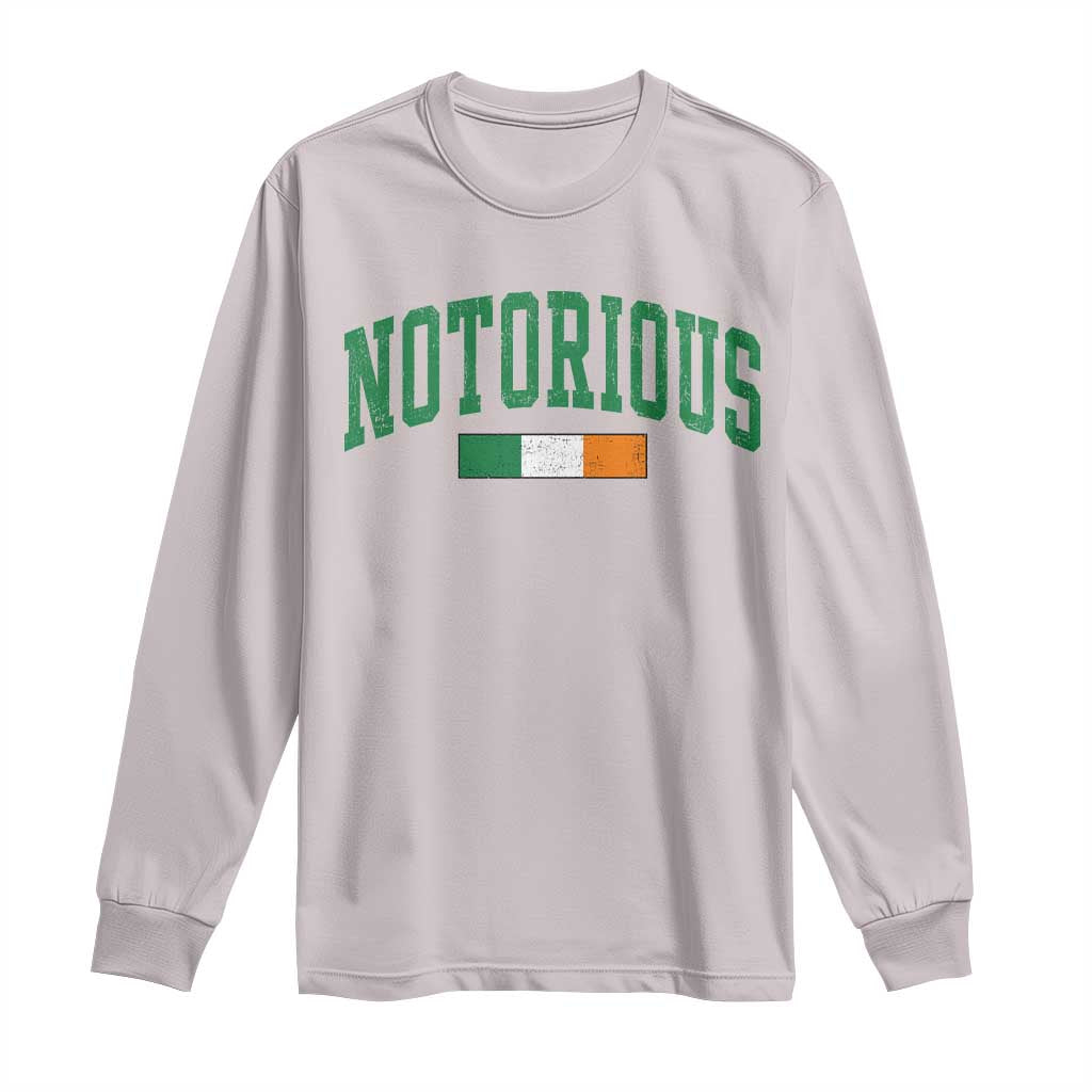 Vintage Irish Flag Notorious Long Sleeve Shirt Boxing Fans TS10 Ice Gray Print Your Wear