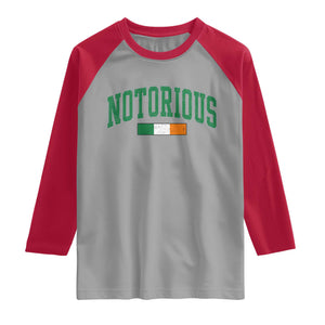 Vintage Irish Flag Notorious Raglan Shirt Boxing Fans TS10 Sport Gray Red Print Your Wear