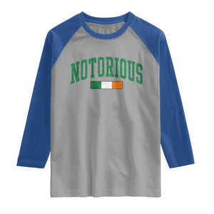 Vintage Irish Flag Notorious Raglan Shirt Boxing Fans TS10 Sport Gray Royal Print Your Wear