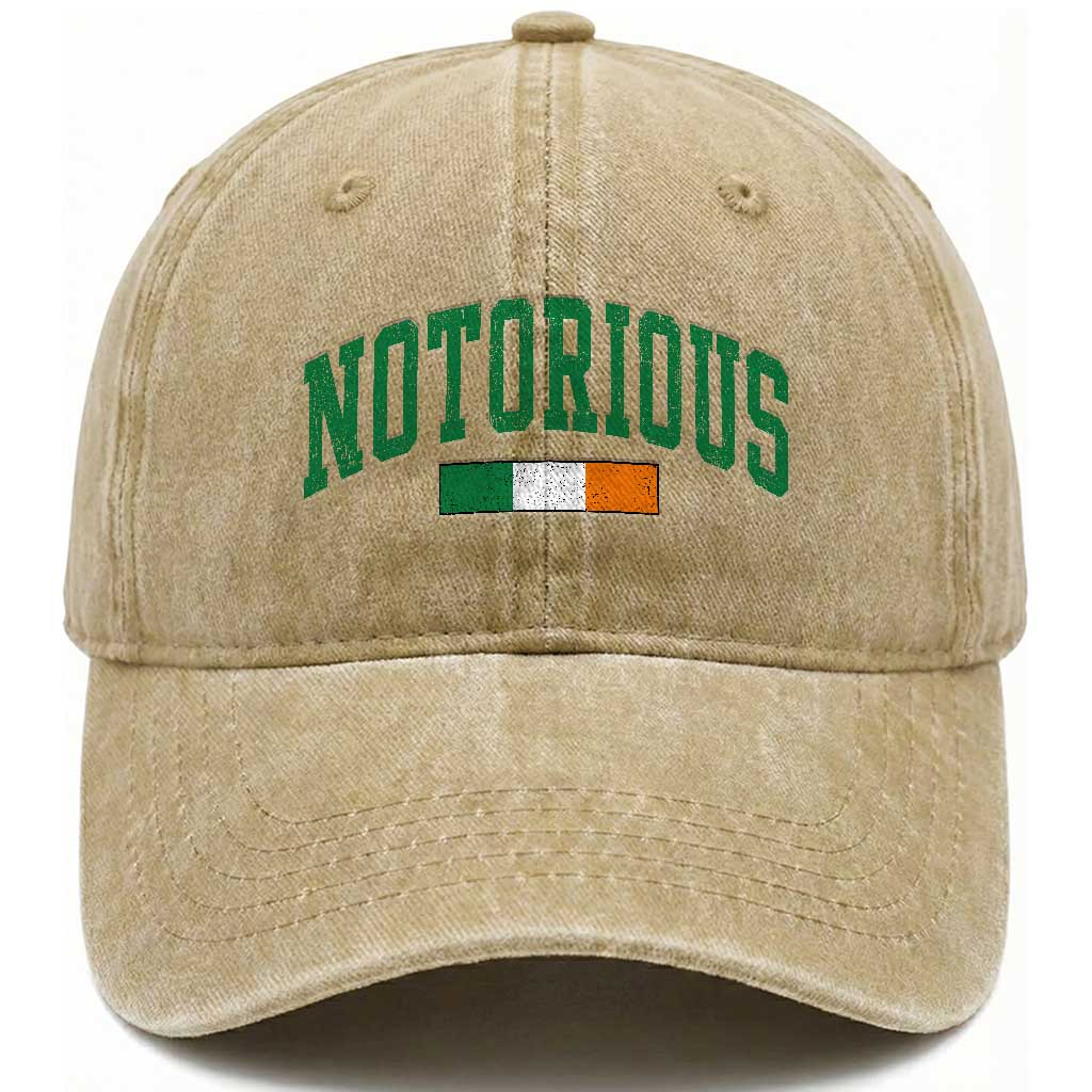Vintage Irish Flag Notorious Washed Cotton Baseball Cap Boxing Fans TS10 Print Your Wear