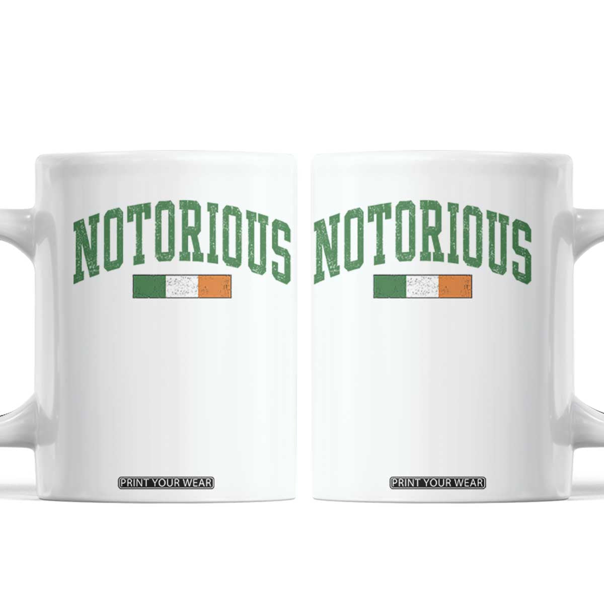 Vintage Irish Flag Notorious Coffee Mug Boxing Fans TS10 White Print Your Wear
