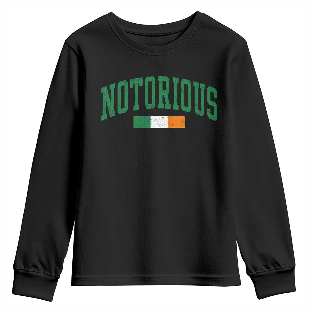 Vintage Irish Flag Notorious Youth Sweatshirt Boxing Fans TS10 Black Print Your Wear