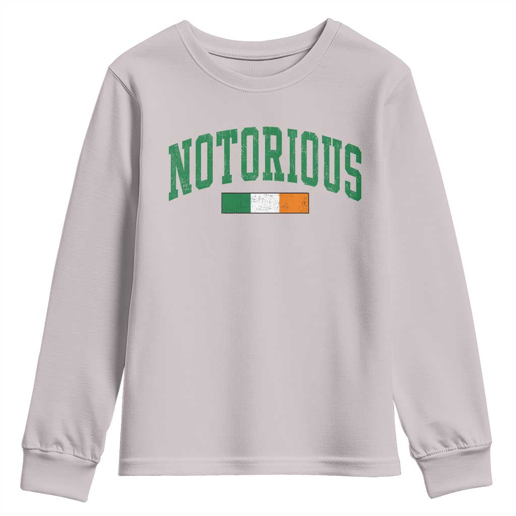 Vintage Irish Flag Notorious Youth Sweatshirt Boxing Fans TS10 Ice Gray Print Your Wear