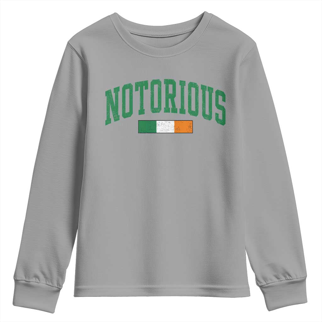 Vintage Irish Flag Notorious Youth Sweatshirt Boxing Fans TS10 Sport Gray Print Your Wear