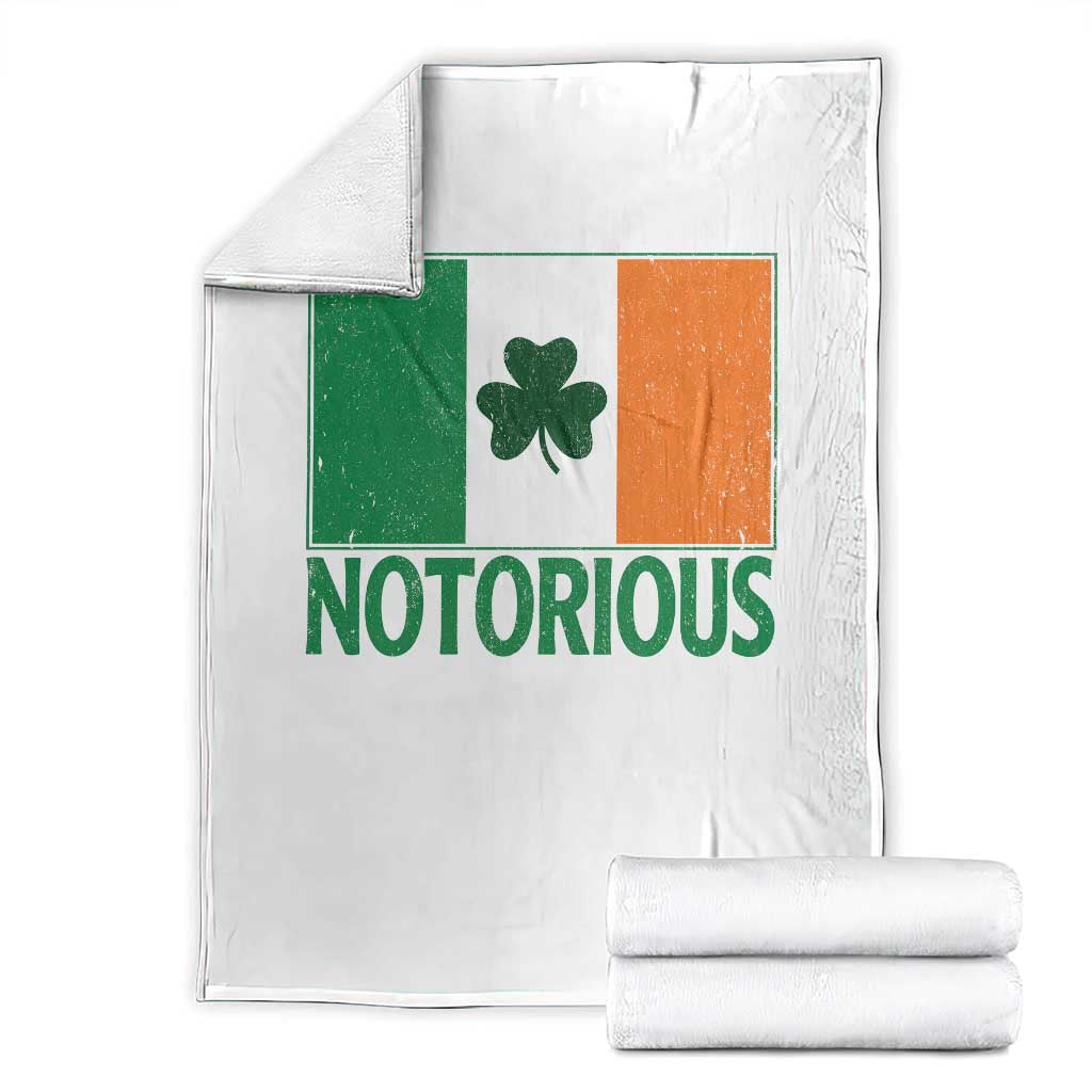 Irish Pride Boxing Fighting Notorious Throw Blanket Vintage Ireland Flag Irish Retro Throwback TS10 White Print Your Wear