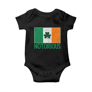 Irish Pride Boxing Fighting Notorious Baby Onesie Vintage Ireland Flag Irish Retro Throwback TS10 Black Print Your Wear
