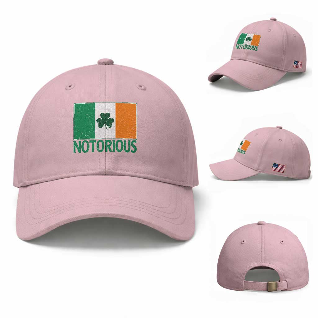 Irish Pride Boxing Fighting Notorious Baseball Cap Vintage Ireland Flag Irish Retro Throwback TS10 Baseball Cap Universal Fit Light Pink Print Your Wear