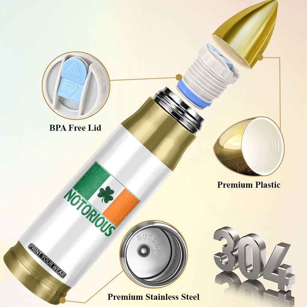 Irish Pride Boxing Fighting Notorious Bullet Tumbler Vintage Ireland Flag Irish Retro Throwback TS10 Print Your Wear