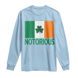 Irish Pride Boxing Fighting Notorious Long Sleeve Shirt Vintage Ireland Flag Irish Retro Throwback TS10 Light Blue Print Your Wear