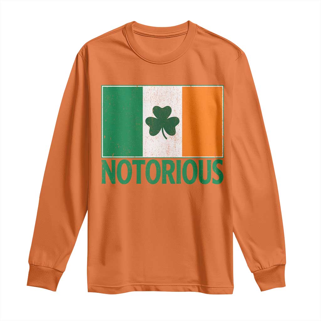 Irish Pride Boxing Fighting Notorious Long Sleeve Shirt Vintage Ireland Flag Irish Retro Throwback TS10 Orange Print Your Wear