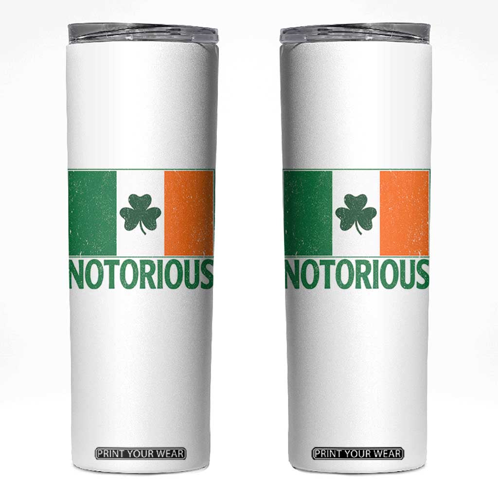 Irish Pride Boxing Fighting Notorious Skinny Tumbler Vintage Ireland Flag Irish Retro Throwback TS10 White Print Your Wear