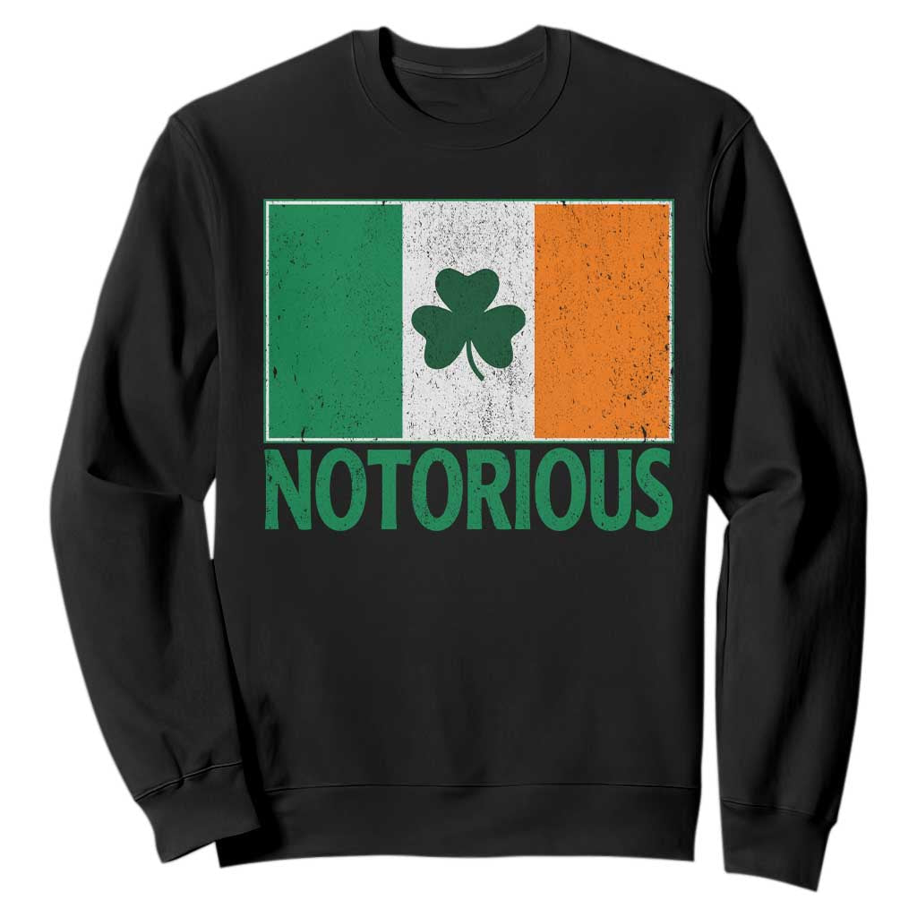 Irish Pride Boxing Fighting Notorious Sweatshirt Vintage Ireland Flag Irish Retro Throwback TS10 S Black Print Your Wear