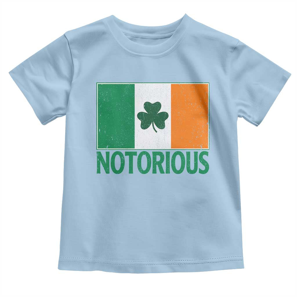 Irish Pride Boxing Fighting Notorious Toddler T Shirt Vintage Ireland Flag Irish Retro Throwback TS10 Light Blue Print Your Wear