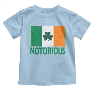 Irish Pride Boxing Fighting Notorious Toddler T Shirt Vintage Ireland Flag Irish Retro Throwback TS10 Light Blue Print Your Wear
