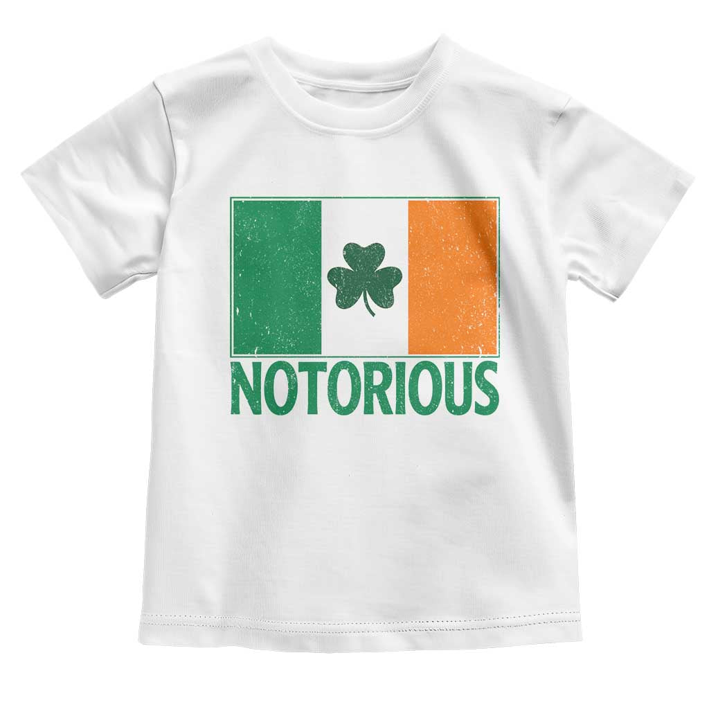Irish Pride Boxing Fighting Notorious Toddler T Shirt Vintage Ireland Flag Irish Retro Throwback TS10 White Print Your Wear
