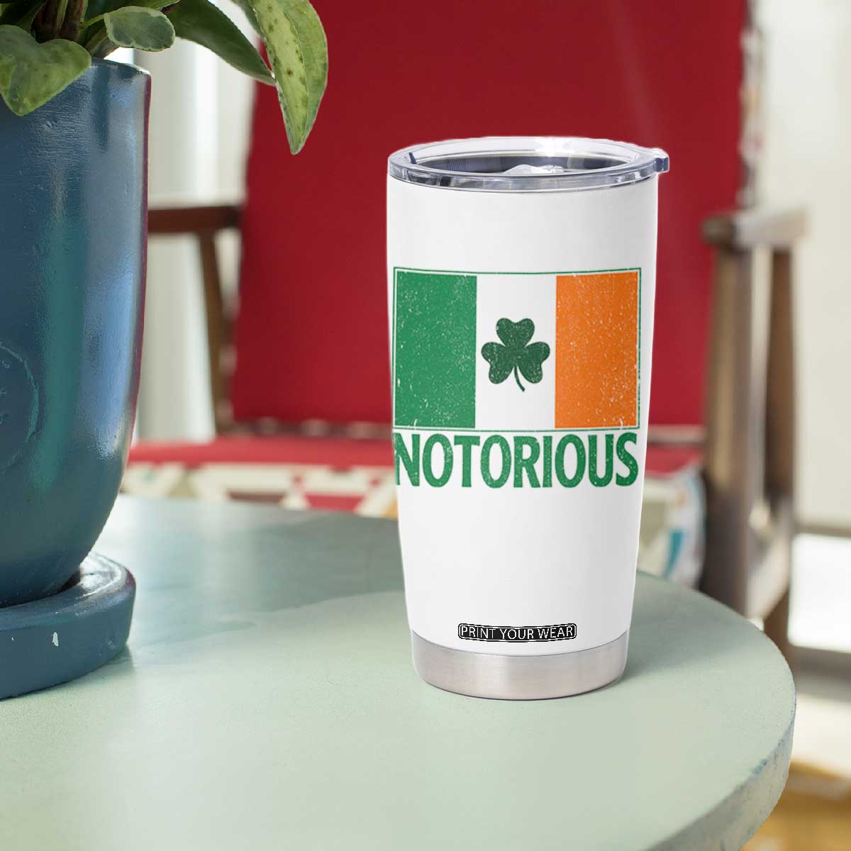 Irish Pride Boxing Fighting Notorious Tumbler Cup Vintage Ireland Flag Irish Retro Throwback TS10 Print Your Wear