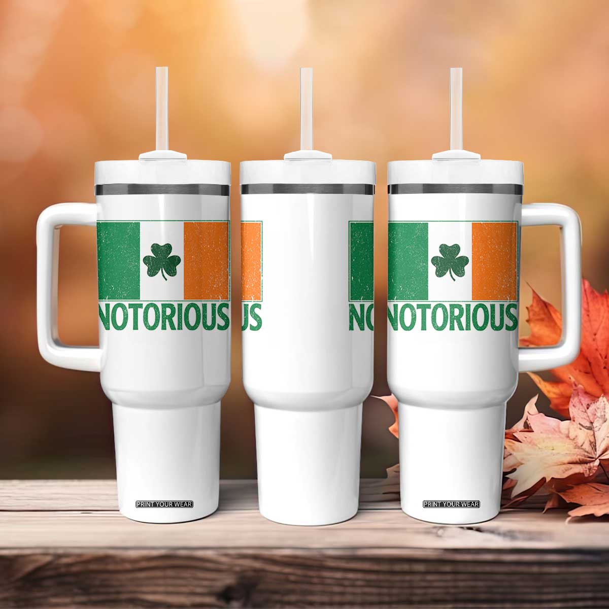 Irish Pride Boxing Fighting Notorious Tumbler With Handle Vintage Ireland Flag Irish Retro Throwback TS10 Print Your Wear