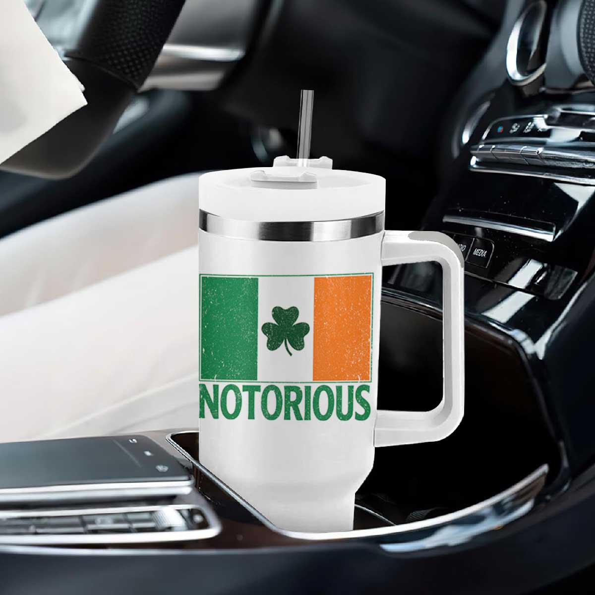 Irish Pride Boxing Fighting Notorious Tumbler With Handle Vintage Ireland Flag Irish Retro Throwback TS10 Print Your Wear