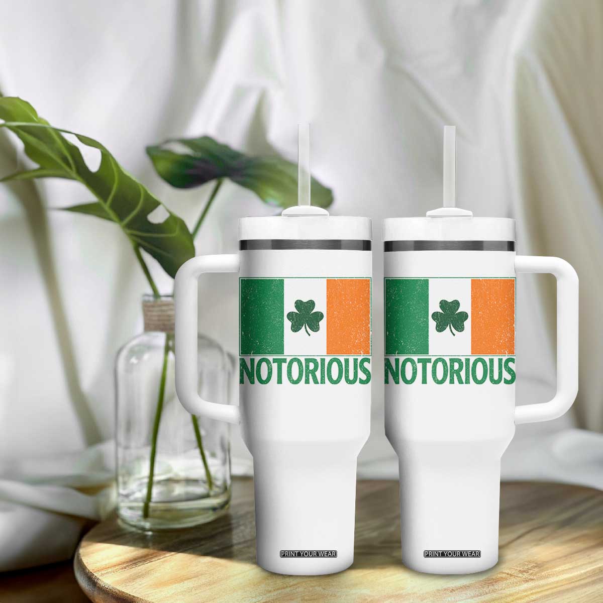 Irish Pride Boxing Fighting Notorious Tumbler With Handle Vintage Ireland Flag Irish Retro Throwback TS10 Print Your Wear