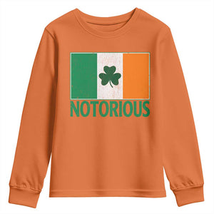 Irish Pride Boxing Fighting Notorious Youth Sweatshirt Vintage Ireland Flag Irish Retro Throwback TS10 Orange Print Your Wear
