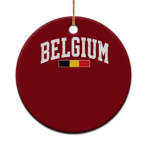 Vintage Belgium Flag Graphic Ceramic Ornament Belgian Pride Patriotic Gift TS10 1pc Red Print Your Wear