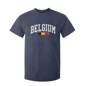 Vintage Belgium Flag Graphic T Shirt For Kid Belgian Pride Patriotic Gift TS10 Navy Print Your Wear