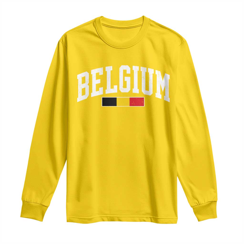 Vintage Belgium Flag Graphic Long Sleeve Shirt Belgian Pride Patriotic Gift TS10 Daisy Print Your Wear
