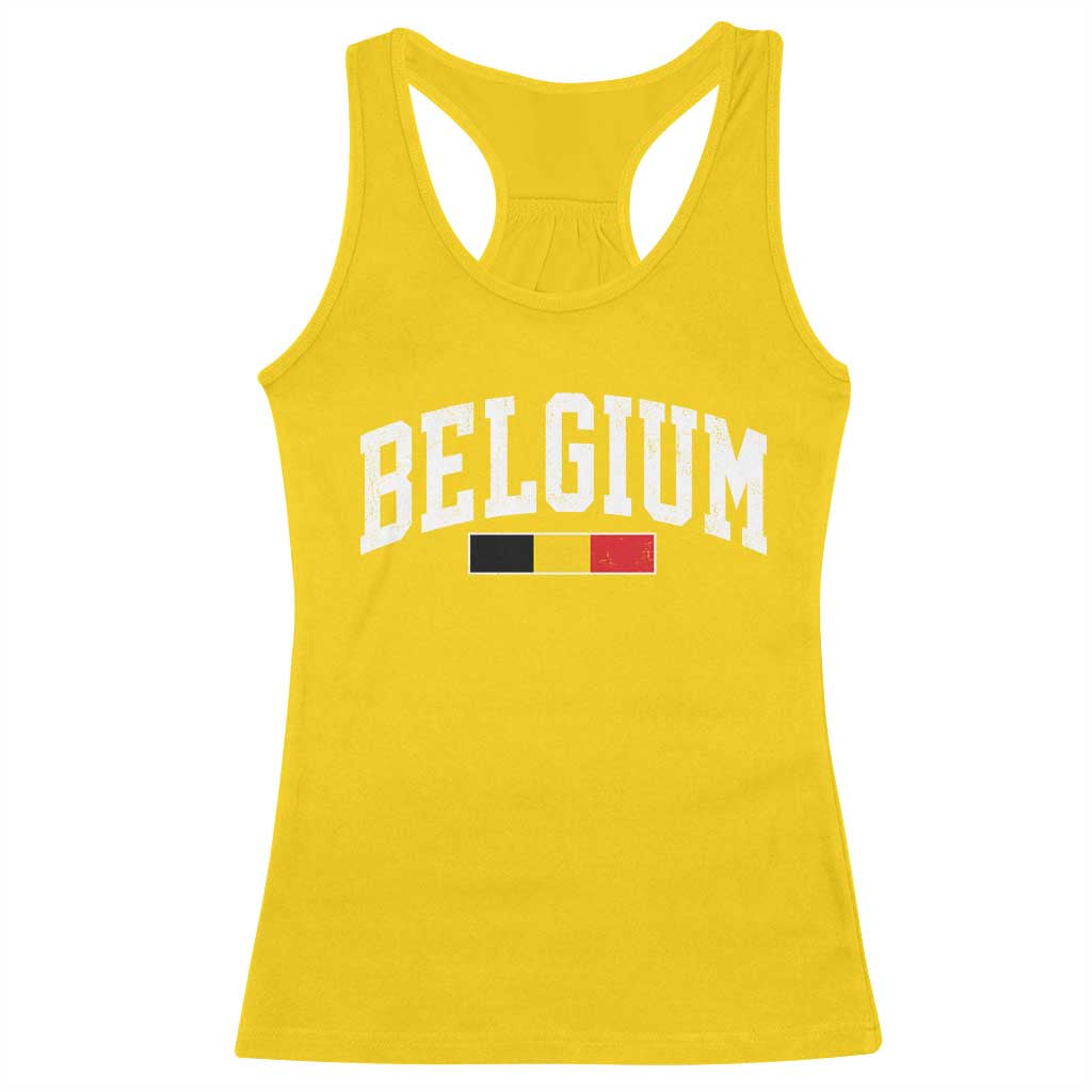 Vintage Belgium Flag Graphic Racerback Tank Top Belgian Pride Patriotic Gift TS10 Daisy Print Your Wear