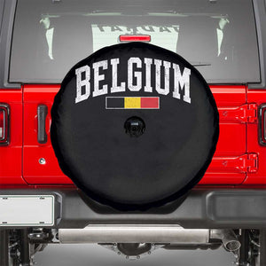 Vintage Belgium Flag Graphic Spare Tire Cover Belgian Pride Patriotic Gift TS10 Black Print Your Wear