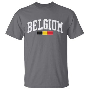 Vintage Belgium Flag Graphic T Shirt Belgian Pride Patriotic Gift TS10 Charcoal Print Your Wear