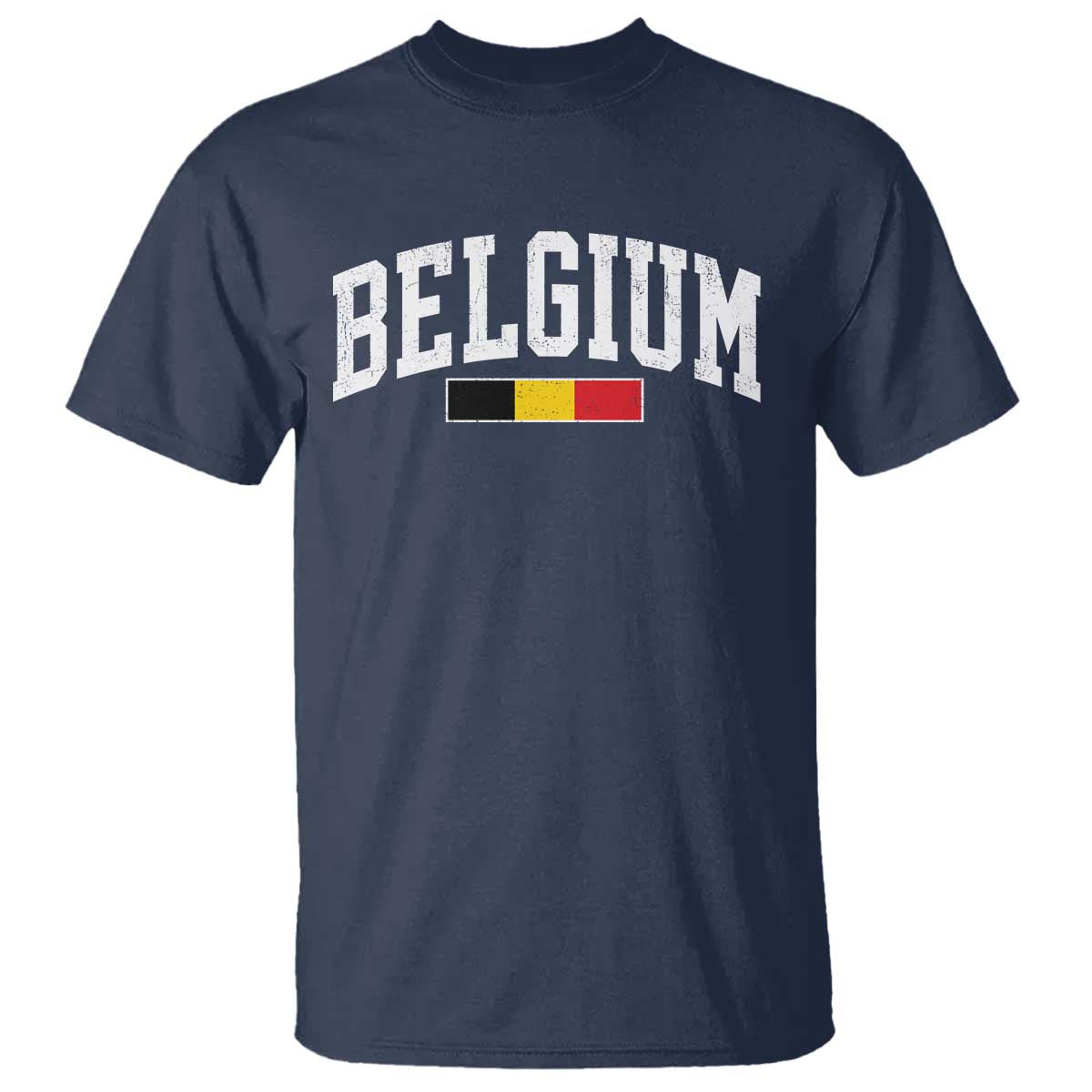 Vintage Belgium Flag Graphic T Shirt Belgian Pride Patriotic Gift TS10 Navy Print Your Wear