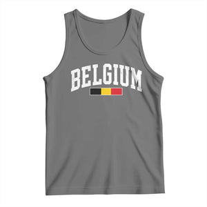 Vintage Belgium Flag Graphic Tank Top Belgian Pride Patriotic Gift TS10 Black Heather Print Your Wear
