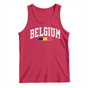 Vintage Belgium Flag Graphic Tank Top Belgian Pride Patriotic Gift TS10 Red Print Your Wear