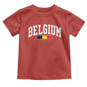 Vintage Belgium Flag Graphic Toddler T Shirt Belgian Pride Patriotic Gift TS10 Red Print Your Wear